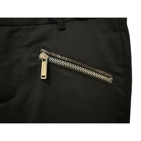 DSquared2 Black Cropped Trousers Zip Calves 65% Wool Made in Italy EU 42/ US 10 - Picture 3 of 5